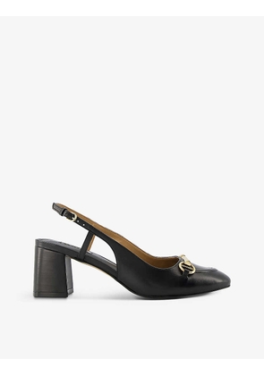 Cassie snaffle-trim leather slingback heels