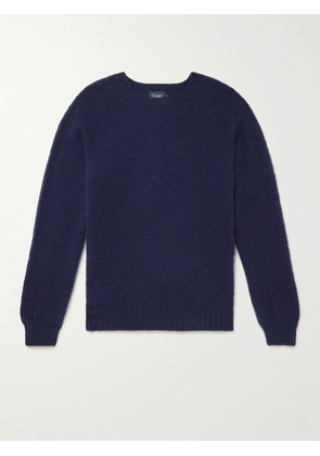 Drake's - Brushed Shetland Wool Sweater - Men - Blue - S
