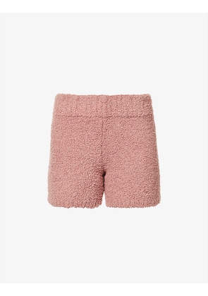 Cozy high-rise boucle knitted shorts