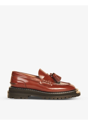 Iron platform leather loafers