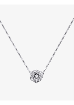 Piaget Rose 18ct white-gold and 0.22ct diamond pendant necklace