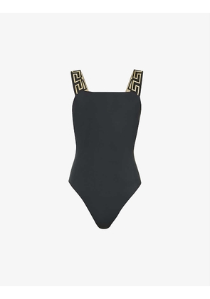 Greca-border swimsuit