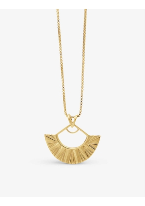 Medium Deco Fan 22ct yellow gold-plated sterling silver pendant necklace