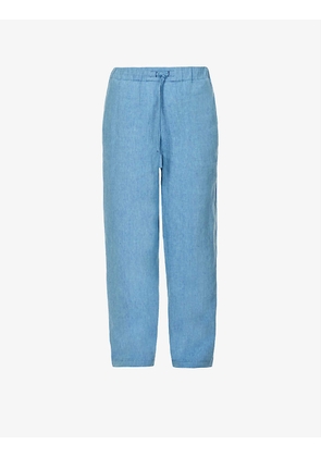 Tapered relaxed-fit linen trousers
