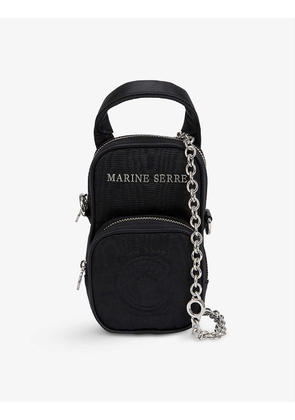 Logo-embellished mini shell and leather cross-body bag