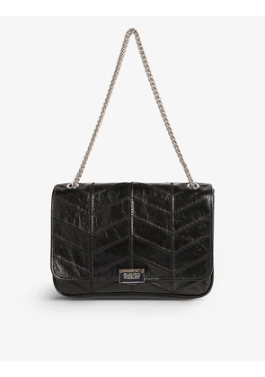 Angela quilted waxed leather shoulder bag