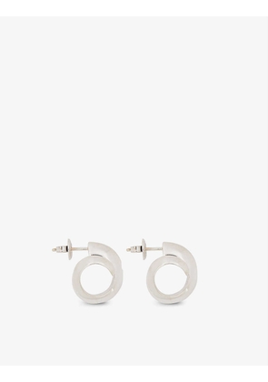 Spiral sterling-silver hoop earrings
