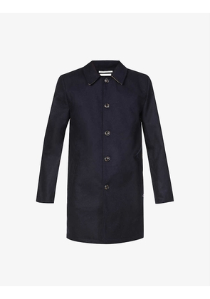Bonded single-breasted wool trench coat