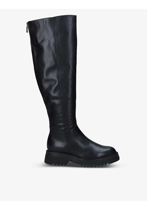 Strong leather knee-high Chelsea boots