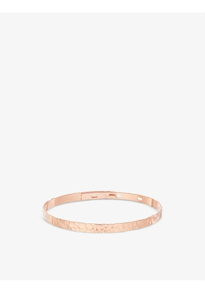 Personalised Hammered 18ct rose gold-plated brass bracelet