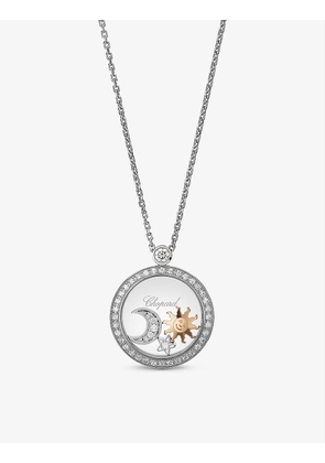 Happy Diamonds Icons 18ct white-gold and 0.47ct diamond pendant necklace