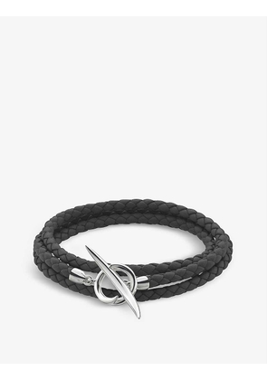 Quill leather and sterling silver wrap bracelet