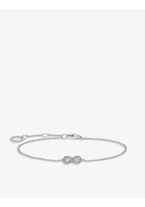 Infinity zirconia and sterling silver bracelet