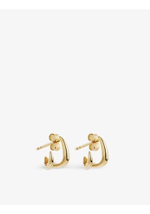 Missoma Womens Gold Double Claw 18ct Yellow Gold-plated Vermeil Sterling-silver Huggie Earrings