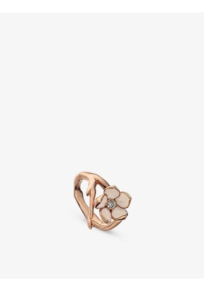 Cherry Blossom rose gold-plated vermeil and diamond ring