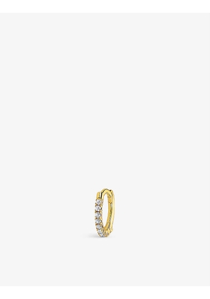 14ct Yellow Gold-Plated And Zirconia Hoop Earring