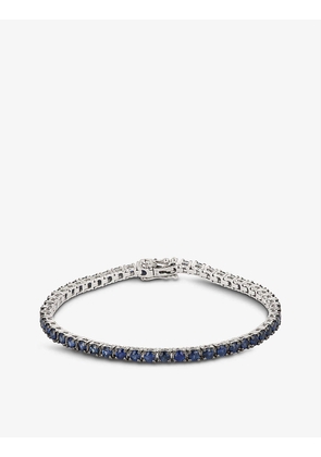 Chunky Tennis blue sapphire and 14ct white-gold bracelet