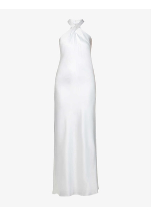 Monaco halterneck silk bridal gown