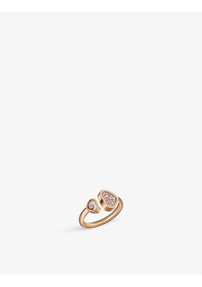Happy Hearts 18ct rose-gold and 0.22ct round-cut diamond ring