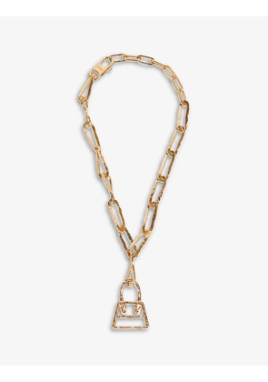 Jacquemus Womens RAW Gold Chiquito Gold-toned Brass Chain Necklace