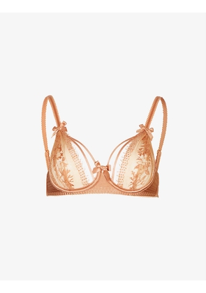 Tanya underwired plunge satin and lace bra