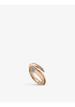 Tusk rose gold-plated vermeil sterling silver and 0.08ct diamond ring