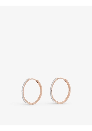 Riva large 18ct rose gold-plated vermeil sterling silver and diamond hoop earrings