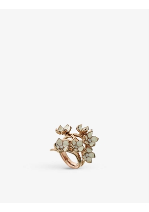 Cherry Blossom Full Flower rose gold-plated vermeil and diamond ring