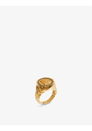 Harris Reed x Missoma recycled 18ct yellow gold-plated brass and black cubic zirconia signet ring