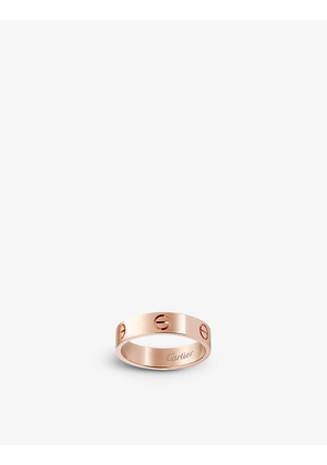 Cartier Women's Pink Love 18ct Pink-Gold Ring, Size: 59mm