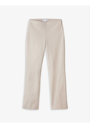 Straight mid-rise organic cotton-stretch trousers