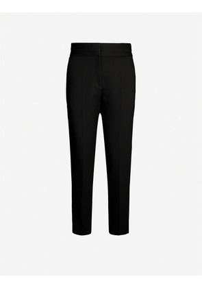 Tapered high-rise stretch-woven trousers