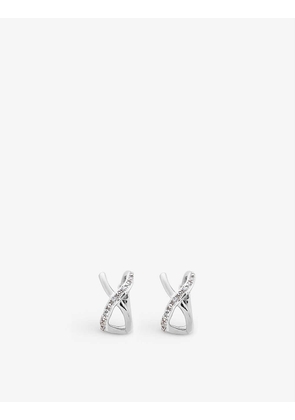 Riva recycled sterling-silver and 0.03ct diamond stud earrings