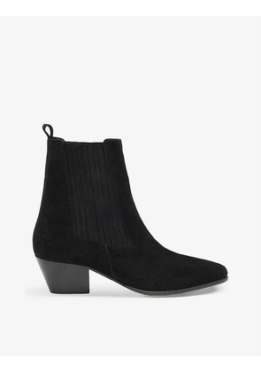 Almond-toe suede ankle boots