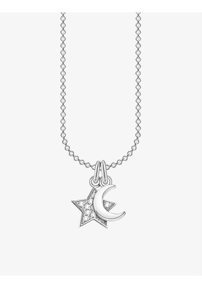 Magic Stars sterling silver cubic zirconia moon and star necklace
