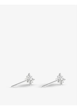 Twilight Star 18ct gold-plated recycled-sterling silver and cubic zirconia stud earrings