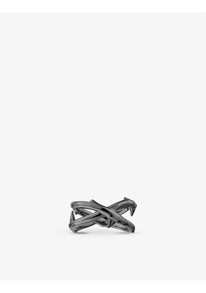 Rose Thorn black rhodium-plated silver ring