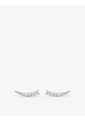 Climber sterling-silver and zirconia earrings