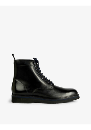Linton wedge-sole leather Derby boots