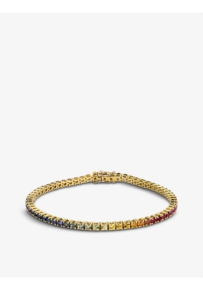 Rainbow Tennis sapphire and 14ct yellow-gold bracelet
