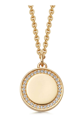 Cosmos Biography 18ct gold vermeil sterling silver and white sapphire pendant necklace