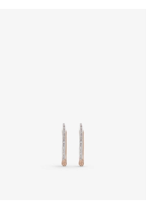 Riva Wave 18ct recycled rose gold-plated vermeil sterling silver and 0.04ct diamond hoop earrings