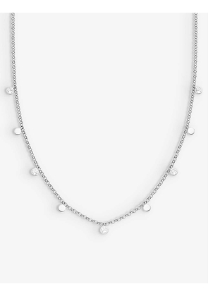 Sterling-silver and rainbow moonstone chain necklace