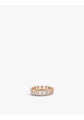 Dewdrop 18ct rose-gold and 0.65ct diamond pavé ring