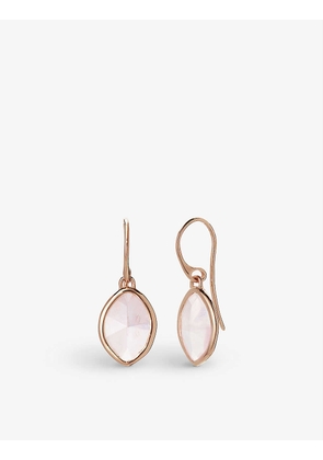 Petal 18ct recycled rose-gold plated vermeil sterling-silver and rose quartz earrings