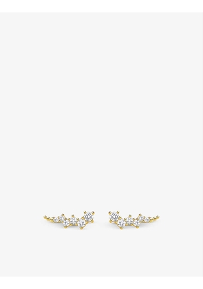 Climber 18ct yellow gold-plated sterling-silver and zirconia earrings