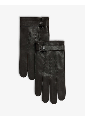 Resit top-stitch leather gloves