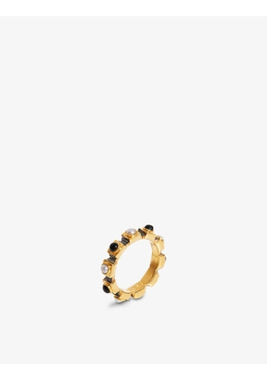 Harris Reed x Missoma recycled 18ct yellow gold-plated vermeil sterling silver, black onyx and white pearl ring