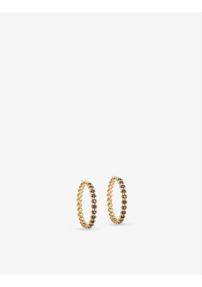 Deco 18ct yellow gold-plated vermeil sterling silver and spinel gemstone hoop earrings