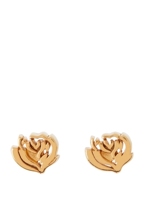 Burberry Gold-Plated Rose Stud Earrings